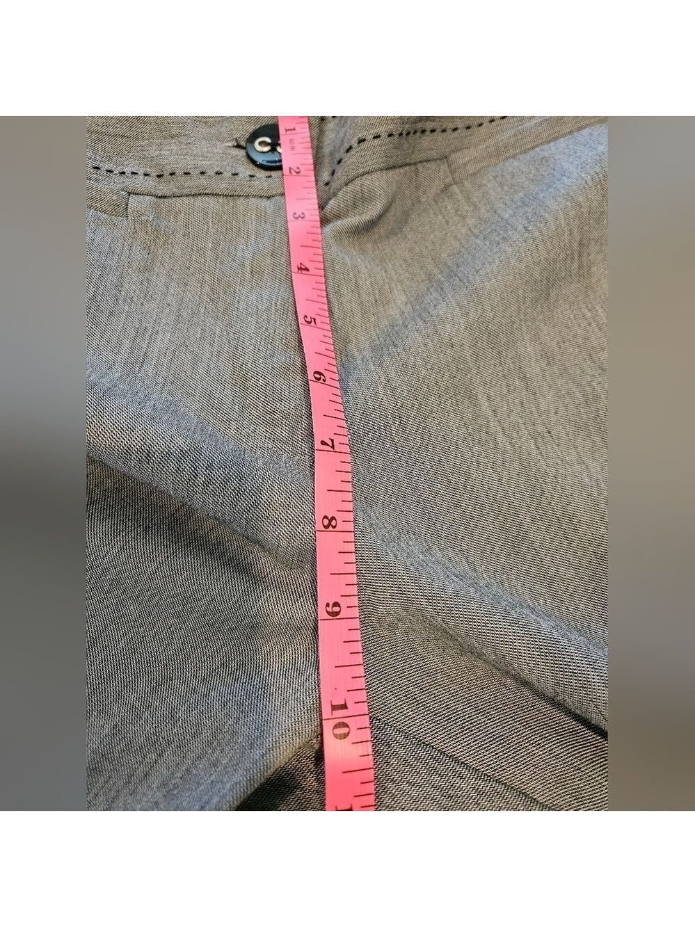 STUDIO 1940 WOMEN'S GREY FLARED MID-RISE PANTS BLACK WAISTBAND STITCHING SIZE 12 - Picture 7 of 8